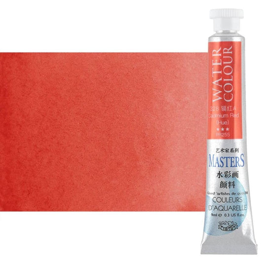 Marie's Masters Quality Watercolor Paint - Cadmium Red Hue, 9 mL - Concentrated Color, Pure Pigments, High Lightfastness Ratings - color: Cadmium Red Hue
