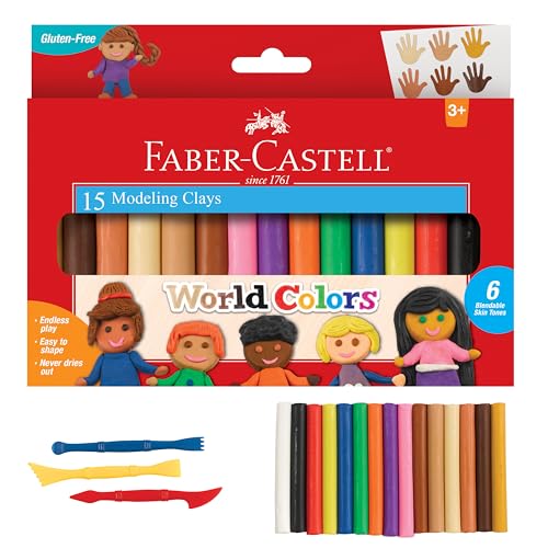 Faber-Castell World Colors Modeling Clay - Modeling Clay for Kids - Sensory Play - size: World Colors Modeling Clay, style: Pack of 1