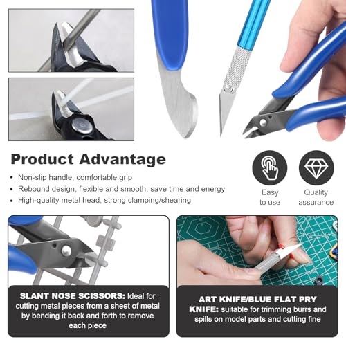 Fippy 11PCS Model Kit Tools, Gundam Model Tool Kit, Hobby Building Tools Kit for Gundam Basic Model Assembling, Building and Repairing - style: Set A