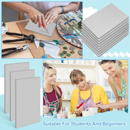 Frienda 40 Pcs 4"x6" Rubber Carving Blocks Linoleum Block Stamp Making Kit Soft Rubber Carved Brick for Stamp Maker Printmaking Supplies Craft Project(Gray) - color: Gray