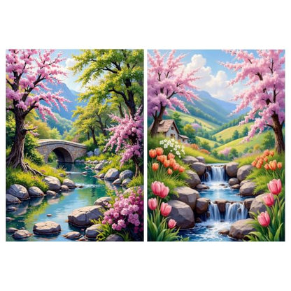 YOYA 2 Pack 5D Landscape Diamond Art Kits for Adults 12x16 Inch - color: Landscape 038