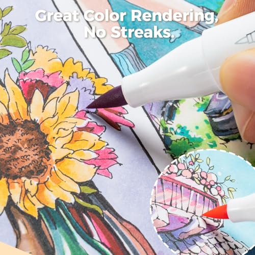 Ohuhu 8.3"x11.7" Marker Paper Pad Art Sketchbook for Drawing and Sketching | Large Sketch Book - 120 LB/200 GSM Smooth Drawing Paper - 78 Sheets/156 Pages - PU Hardcover Sketch Pad for Alcohol Markers - size: 8.3" x 11.7"