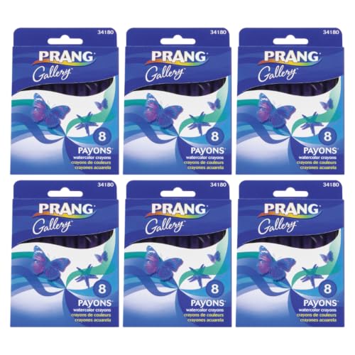 Prang Payons Watercolor Crayons, Assorted, 8/Pack, 6 Packs, 48 Payons Total - style: Box of 8, 6-Pack