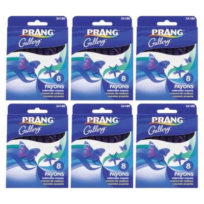 Prang Payons Watercolor Crayons, Assorted, 8/Pack, 6 Packs, 48 Payons Total - style: Box of 8, 6-Pack