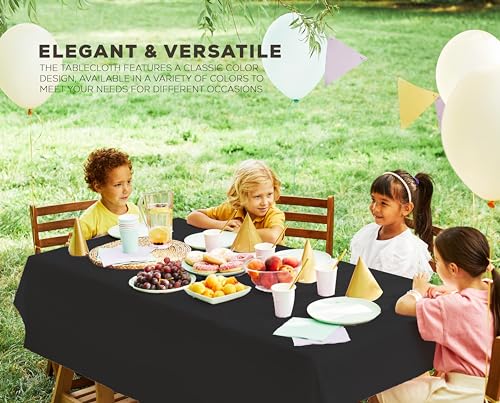 Utopia Kitchen Plastic Table Cloth Disposable (12 Pack - 54x108 Inch) Black Rectangle Tablecloth Waterproof Stain Resistant Party Table Cover | 54x108 Inch Rectangle Tablecloth Waterproof Stain Resistant Party Table Cover - color: Black, size: 54X108 Inch