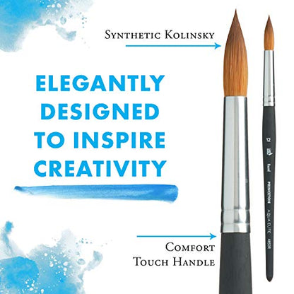 Princeton Aqua Elite, Series 4850, Synthetic Kolinsky Watercolor Paint Brush,Round, 12 - size: Size 12