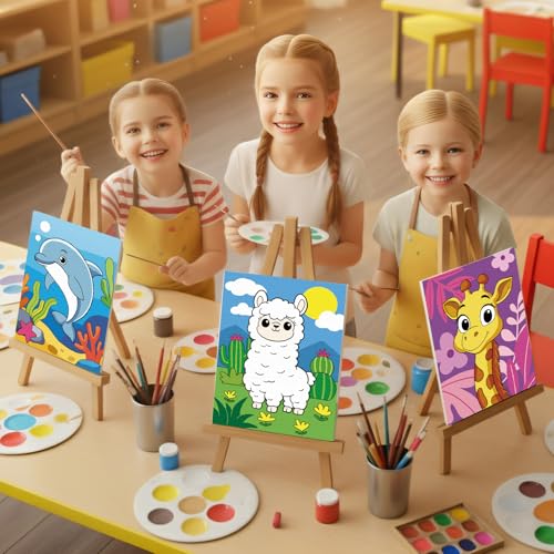 Louise Maelys 5x7Inch Pre Drawn Canvas for Painting for Kids, 12Pack - color: ANIMAL
