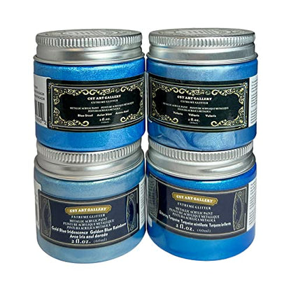 Metallic Acrylic Paint -Blue Planet High Brightness Glitter Pigment-Art Craft for Artists & Painters, Canvas Halloween Pumpkin Ceramic Rock Painting (Cosmic Planet) - color: Cosmic Planet
