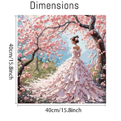 Paint by Numbers Kit for Adults Beginner, Cherry Blossom Beauty 16x20 In - color: MT6269
