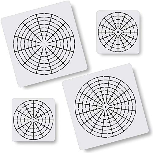 5 Pieces Mandala Dot Painting Tool Stencils Template Set, 8/12/16 Segment Dotting Tools Mandala Stencils Reusable Dot Stencil Rock Painting Stencil Circle Template for DIY Art Projects
