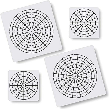 5 Pieces Mandala Dot Painting Tool Stencils Template Set, 8/12/16 Segment Dotting Tools Mandala Stencils Reusable Dot Stencil Rock Painting Stencil Circle Template for DIY Art Projects