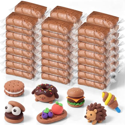 WinnerWhy 108 Pcs Air Dry Clay Bulk 38oz Air Dry Modeling Clay Soft DIY Ultra Light Modeling Clays Foam Magic Crafts for Sculpting Kids Gifts Party School Supplies for Crafts Artistic(Brown) - color: Light Brown