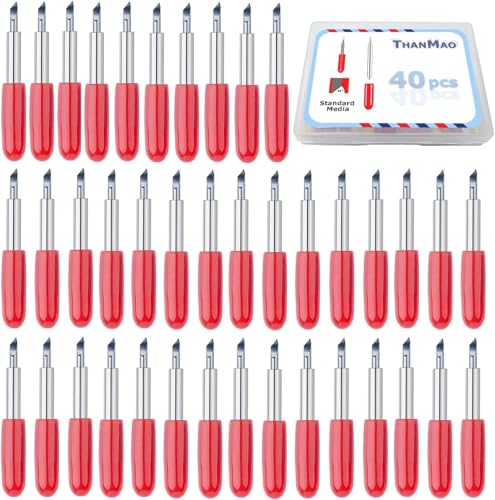 THANMAO 40 Pcs Standard Replacement Blades Compatible with Explore Air 2/Air 3/Explore 4/Maker/Maker 3/Maker 4 Cutting Machines (Red 45 Degree Standard Fine Point Blades) - color: Red 45 Degree Standard Fine Point Blades