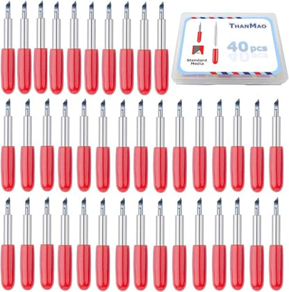 THANMAO 40 Pcs Standard Replacement Blades Compatible with Explore Air 2/Air 3/Explore 4/Maker/Maker 3/Maker 4 Cutting Machines (Red 45 Degree Standard Fine Point Blades) - color: Red 45 Degree Standard Fine Point Blades