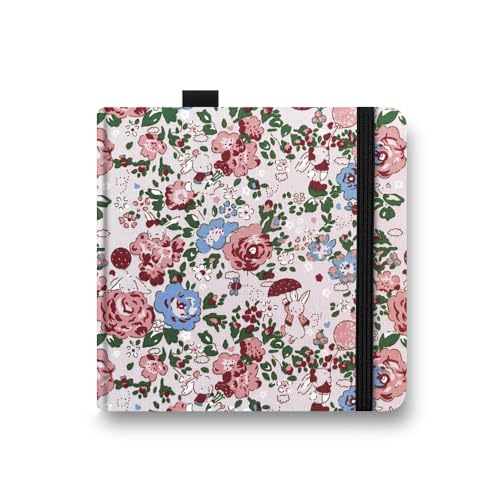 5x5 Watercolor Sketchbook,Mixed Media Pad,Travel Portable Drawing Journal | 140LB/300gsm 20Sheets/40Pages Watercolor Paper,Cold Press,Cloth Fabric Hardcover,Sewing Binding,Lay-Flat..Pink Rose Rabbit - color: 300gsm-Pink Rose Rabbit