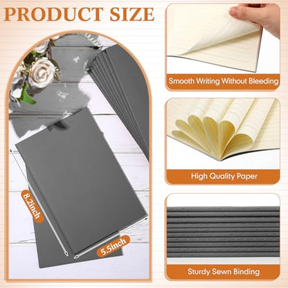 Mimorou 100 Pcs A5 Journals Notebooks Bulk,Grey,Lined - color: Grey, style: Lined
