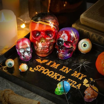 LET'S RESIN 3D Skull Resin Molds, 4 Size Silicone Mold Set for Epoxy Resin - color: skull