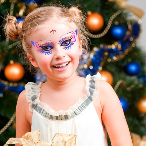 28 pcs Face Paint Stencils Kits Face Painting Stencils Reusable | Reusable Face Tattoo Painting Templates for Kids - color: Mix03