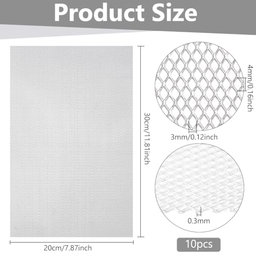 BENECREAT 10 Pcs Aluminum Wire Mesh, Aluminum Screen, 11.8x7.87Inch White Sculpting Wire Mesh for Sculpting Clay, DIY Projects, Partitions, Jewelry, Masks, Home Decor Art