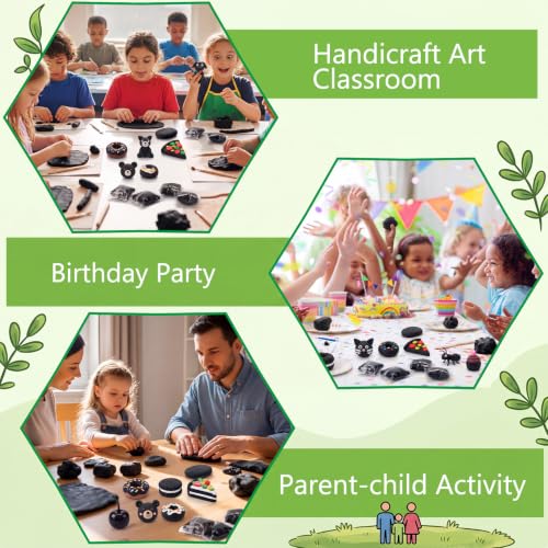 VioraWhite 100 Pcs Air Dry Clay Bulk Modeling Clay for Kids Lightweight Foam Modeling Clays DIY Molding Clays for Kids Adults Crafts Gifts School Project Supplies (Black) - color: Black