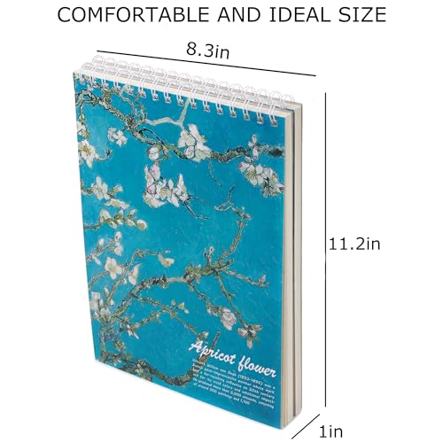Van Gogh Aesthetic Art Mixed Media Sketchbook,98lb/160gsm Acid Free Thick Paper Sketching,Larger Blank Spiral Bound Notebook,Sketch Pad Book for Kids Student and Adult (Almond Blossoms) - color: Almond Blossoms