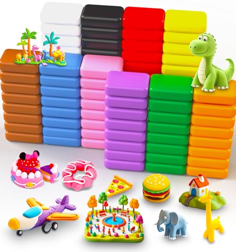 Air Dry Clay 80 Packs Foam Clay Air Dry Foam Clay for Kids, Moldable Super Light Weight Clay Perfect for Arts, Crafts, Classroom Teaching - color: 10 colors