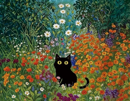 Diamond Art Kits for Adults,Black Cat Diamond Painting Kits 12x16in | Diamond Painting Kit - Sparkling Full Drill Design Perfect for Home Decor, Holiday Gifting, And Relaxing Crafting 12x16inch - color: DP02789