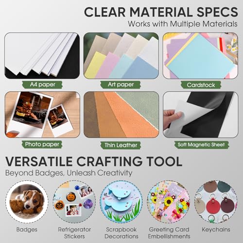 2.74''/69.5mm Button Paper Cutter for Making 2.28''/58mm Badges | Round Metal Graphic Die Cutter for DIY Badges Crafts Keychains Cardstock Photo Paper - size: 69.5mm Graphic Cutter