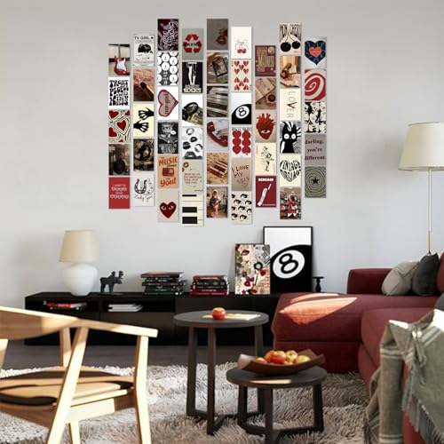 Downtown Girl Room Decor Y2K Posters for Room,Red Downtown Girl Aesthetic Pictures,Y2K Room Decor Aesthetic Coquette Wall Art,Retro Fashion Wall Prints 2000s Coquette Collage Posters for Teen Girls for Bedroom Dorm,Unframed - color: Downtown Girl