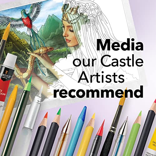 Castle Arts Fantasy Coloring Book for Adults - 36 Curated Designs | Fantastic dreamscapes curated by in-house artists to help you relax - color reference guide, no-show-through paper - color: Fantasy