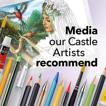 Castle Arts Fantasy Coloring Book for Adults - 36 Curated Designs | Fantastic dreamscapes curated by in-house artists to help you relax - color reference guide, no-show-through paper - color: Fantasy