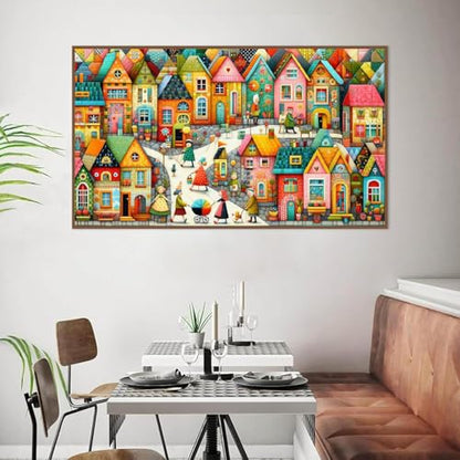 COHAYISY 5D Diamond Art Painting European Town Kit - DIY Paint with Diamond Art Abstract Round Full Drill Craft, Home Decor Embroidery Set with Canvas, Tools, Sparkling Diamonds 15.7x27.5 inch - color: 26-78 5D European Town