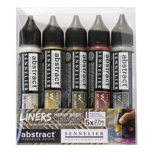 Sennelier Abstract Liner Set of 5, Metallic, Small - color: Metallic, style: LINER