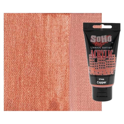 Soho Urban Artist Heavy Body Acrylic Paint - 75 ml Tube - Copper - Thick, Rich Color, Excellent Coverage, Professional Quality - Artists Acrylic Paint - color: Copper, size: 2.54 Fl Oz (Pack of 1)