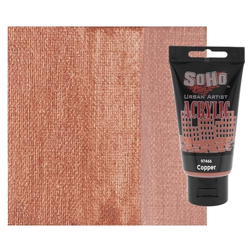 Soho Urban Artist Heavy Body Acrylic Paint - 75 ml Tube - Copper - Thick, Rich Color, Excellent Coverage, Professional Quality - Artists Acrylic Paint - color: Copper, size: 2.54 Fl Oz (Pack of 1)
