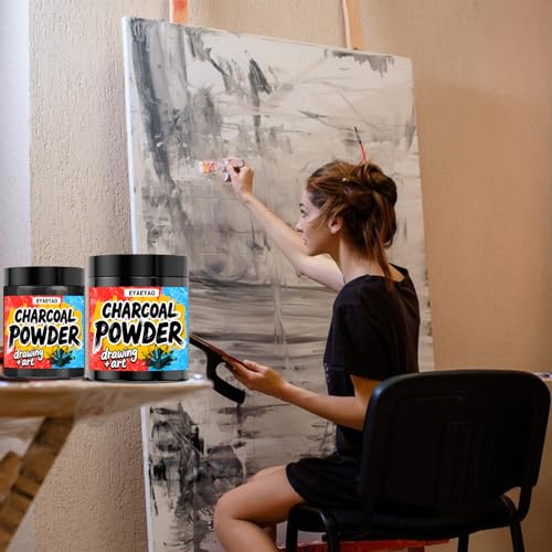 Charcoal Powder for Drawing - Premium Fine Art Charcoal for Sketching, Shading & Blending - Artist Grade for Pencils, Canvas, Paper - Beginners & Professionals (4 Ounces) - size: 1 Count (Pack of 1)