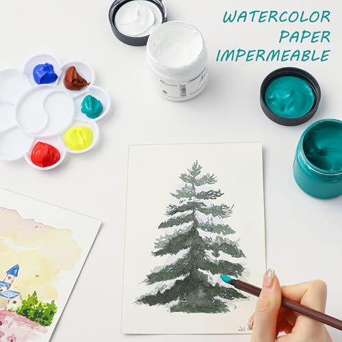 Silunkia 120 Sheets 100% Cotton Watercolor Paper 9 x 12 for Painting 140lb - size: 9 x 12