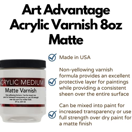 Art Advantage Acrylic Varnish 8oz Matte - style: Matte Varnish