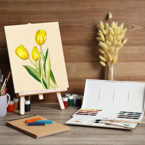COCHIE 6 Pack 8x10 Inches Flower Pre Drawn Canvas to Paint for Sip and Paint Party, Pre Printed Framed Canvases Set, Floral Tulip Violet Pre Sketched Canvas for Painting for Adults Kids