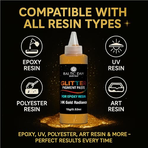 BALTIC DAY Black Abyss Spark Epoxy Pigment Paste XL (6.7oz/191g) – Ultra-Concentrated Deep Black Resin Colorant with Metallic Sparkle | Opaque Dye for Epoxy Resin Art, Jewelry & River Tables - color: Black Abyss Spark XL