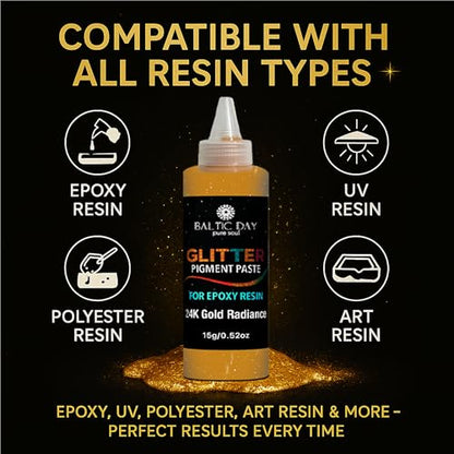 Bloody Red Glimmer Epoxy Pigment Paste XL (6.7oz/191g) – Ultra-Concentrated Deep Red Resin Colorant with High-Reflective Glitter Shine | Opaque Dye for Epoxy Resin Art, Jewelry & River Tables - color: Bloody Red Glimmer XL