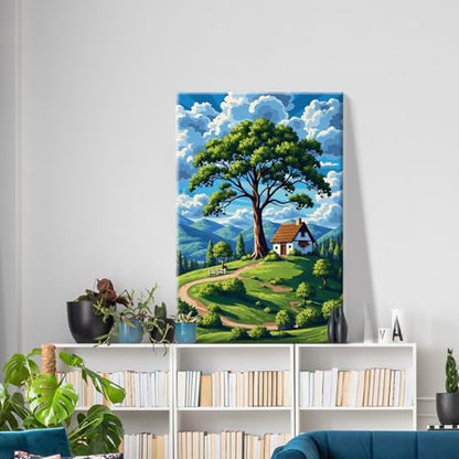 ATDMS Landscape Paint by Numbers Kit for Adults with Frame, 8x12 Inch - color: Landscape 274