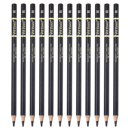 PATIKIL 12Pcs Drawing Pencils for Sketching, Soft Refill Sketch Pencils for Drawing, Graphite Art Pencil Set Professional Resistant Lead for Painting Shading Artist Office Supplies - size: Soft