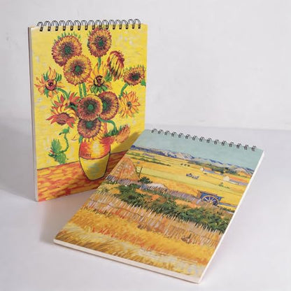 Sketch Book for Kids 8.27 x 11.4 Inch Hardcover Spiral Bound Sketch Pad, 60 Sheets 130gsm Thick Paper, Art Drawing Book for Children（ 1PCS） - color: Sunflower