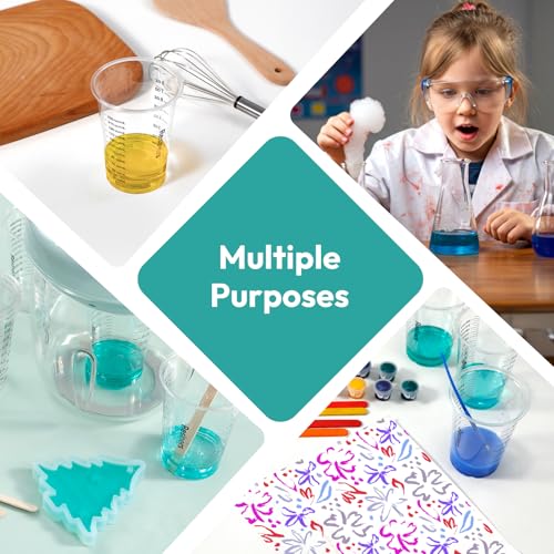 Resiners Epoxy Measuring Cups, 50PCS Resin Mixing Cups Set with Sticks | 30 x 24oz & 20 x 8oz cups with Clear oz/ml Markings, 50 Mixing Cups and 50 Stir Sticks for Accurate Epoxy Resin & DIY Mixing