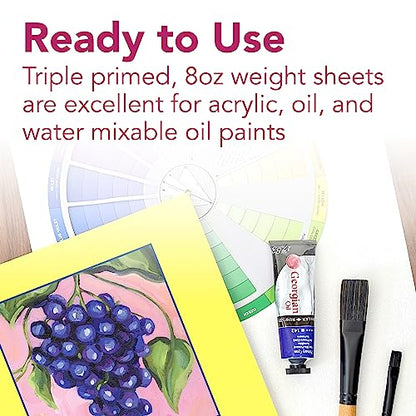 Strathmore 300 Series, Canvas Pad, 12x16 inch, 10 Sheets – Triple Primed, 100% Cotton Canvas, Plein Air Artists, Acrylic Paint and Oil Paint - size: 12x16