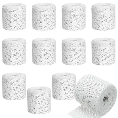 12 Pack Plaster Cloth Rolls for Crafts Plaster Gauze Bandages 2" x 106" White Gauze Strips Wrap Bandage