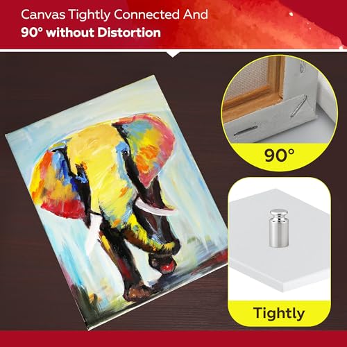 Stretched Canvas for Painting,10Pack 8X10 Inch Stretched White Blank Canvas,8 Oz Triple Primed 5/8" Profile Stretched Canvases,100% Cotton,Canvas for Painting, for Acrylics, Oils - style: 10 PACK 8X10