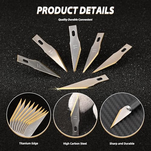 EHDIS Precision Craft Hobby Knife Blades # 11 Titanium Coated Blade Refill Hobby Art Blades Cutting Tool with Storage Case for Craft, Hobby, Scrapbooking, Stencil-20 Pack (Pack of 40) - size: Pack of 40