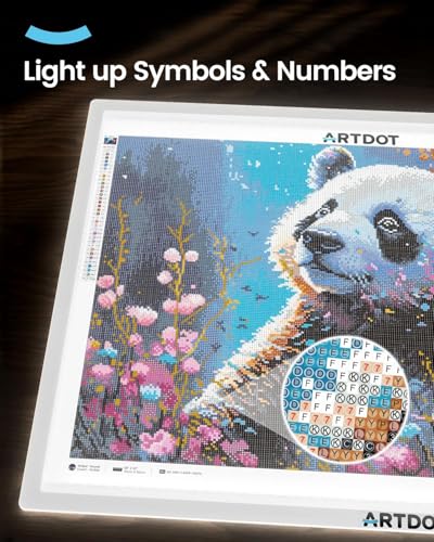 ARTDOT A1 Large LED Light Pad for Diamond Painting AC Powered Light Board Kit Adjustable Brightness Light Box Drawing for 5D Diamond Painting Kits - size: A1